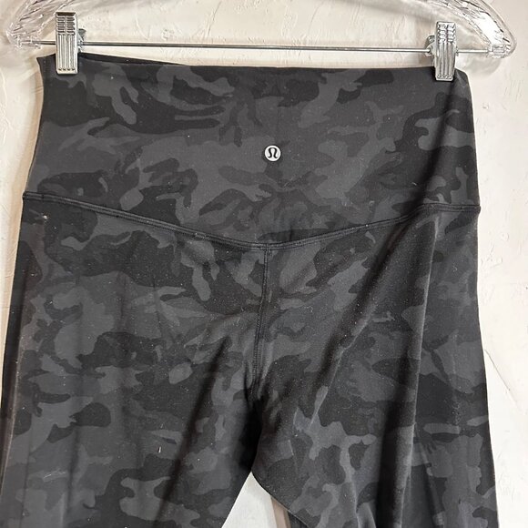 Lululemon Align HR High Rise Pant Legging 28” Camo Black Womens 10 Athletic Gym - Picture 7 of 11